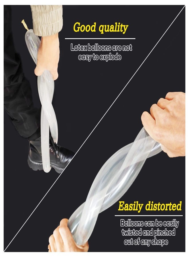 KAWKALSH 260 Clear Long Balloons for Animals, Thickening Skinny Latex Twisting for Arch Modeling Magic Clown Birthday Wedding Party Decorations 100pcs - Image 5